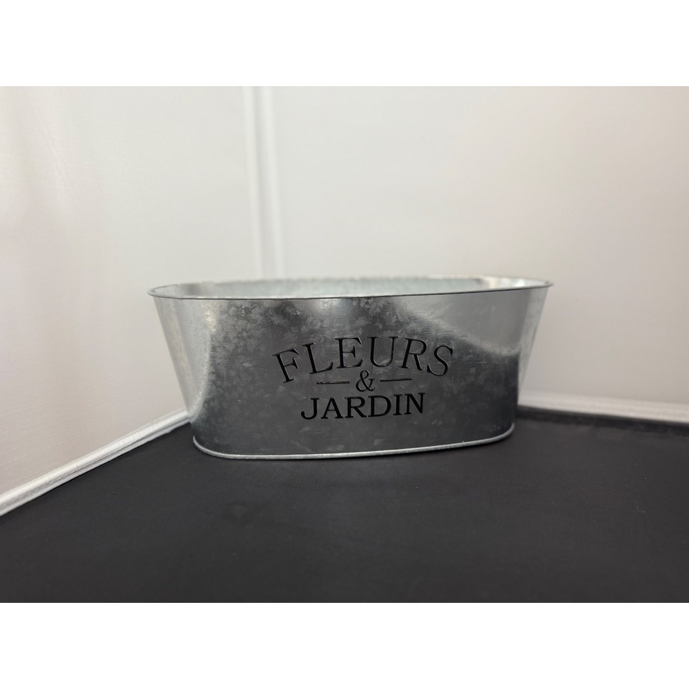 Metal‎ Planter Fleurs & Jardin Galvanized Oval Flower Pot Farmhouse Decor